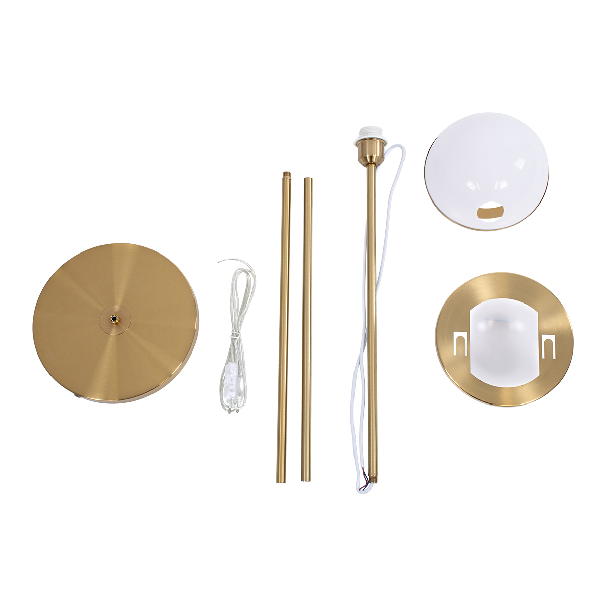 LEDTM® HUDSON 00500 Μοντέρνο Επιδαπέδιο Φωτιστικό με Ντουί 1 x E27 AC 220-240V IP20 - Λευκό & Χρυσό - Μ20 x Π20 x Υ177cm - Image 10
