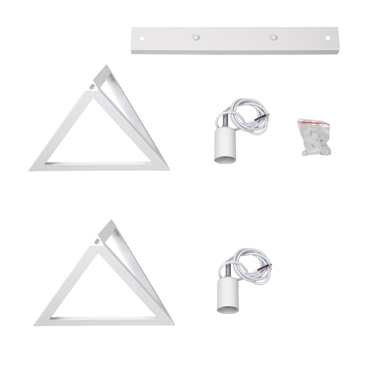 LEDTM® TRIANGLE 00612 Μοντέρνο Κρεμαστό Φωτιστικό Οροφής με Ντουί 2 x E27 AC 220-240V IP20 - Λευκό - Μ60 x Π22 x Y130cm - Image 11