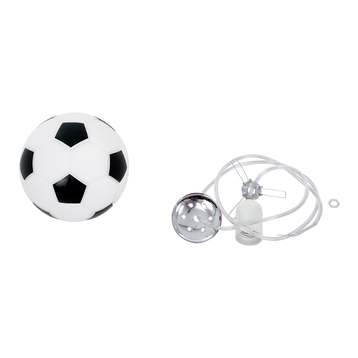 LEDTM® FOOTBALL 00643 Παιδικό Κρεμαστό Φωτιστικό Οροφής με Ντουί 1 x E27 AC 220-240V IP20 - Λευκό & Μαύρο - Μ15 x Π15 x Y18cm - Image 8