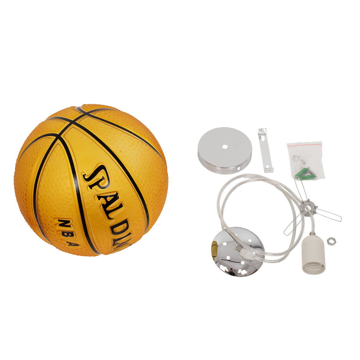 LEDTM® SPALDING NBA 00649 Παιδικό Κρεμαστό Φωτιστικό Οροφής με Ντουί 1 x E27 AC 220-240V IP20 - Πορτοκαλί & Μαύρο - Μ25 x Π25 x Υ25cm - Image 9