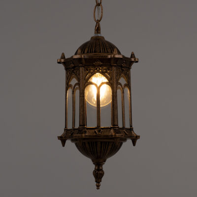 LEDTM® DARCY 00656 Vintage Κρεμαστό Φωτιστικό Πλέγμα Μονόφωτο 1 x E27 IP20 Μπρούτζινο Μέταλλο με Διάφανο Γυαλί - Μ15.5 x Π15.5 x Υ32.5cm - Image 3