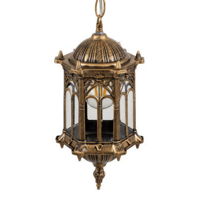 LEDTM® DARCY 00656 Vintage Κρεμαστό Φωτιστικό Πλέγμα Μονόφωτο 1 x E27 IP20 Μπρούτζινο Μέταλλο με Διάφανο Γυαλί - Μ15.5 x Π15.5 x Υ32.5cm - Image 6