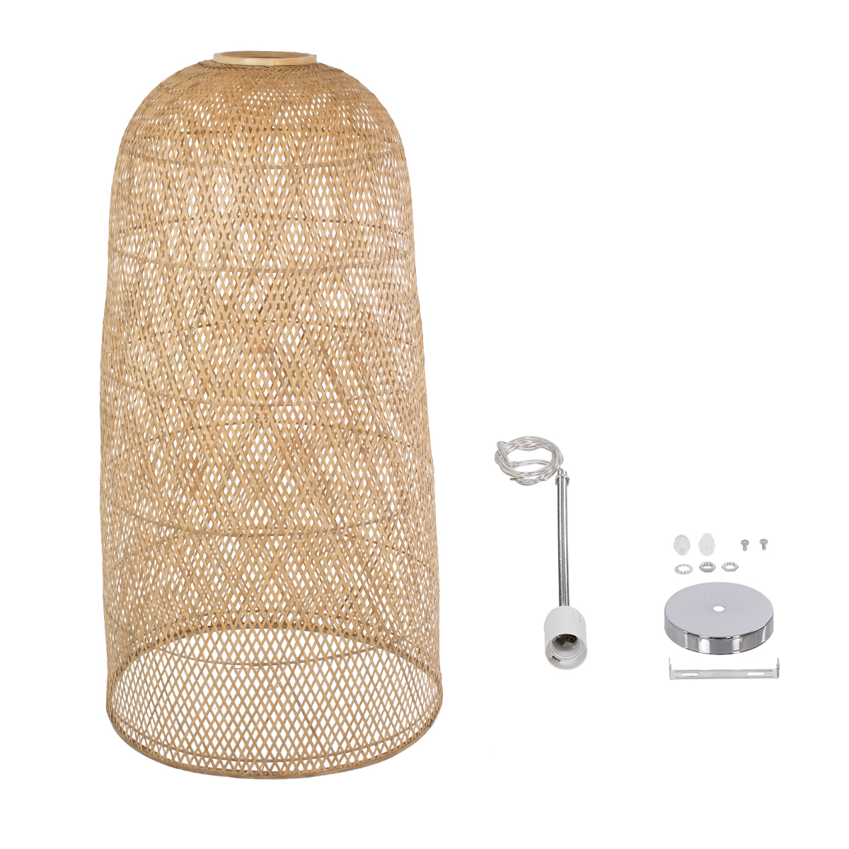 LEDTM® CALERO 00670 Boho Κρεμαστό Φωτιστικό Οροφής με Ντουί 1 x E27 AC 220-240V IP20 - Μπεζ - Μ60 x Π60 x Y120cm - Image 11