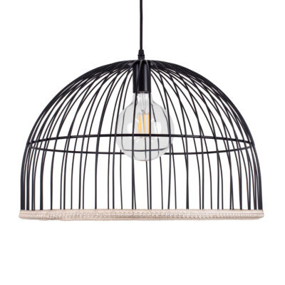 LEDTM® NEVIS 00681 Μοντέρνο Κρεμαστό Φωτιστικό Οροφής με Ντουί 1 x E27 AC 220-240V IP20 - Μαύρο & Μπεζ - Μ49 x Π49 x Υ34.5cm - Image 5