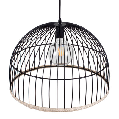 LEDTM® NEVIS 00681 Μοντέρνο Κρεμαστό Φωτιστικό Οροφής με Ντουί 1 x E27 AC 220-240V IP20 - Μαύρο & Μπεζ - Μ49 x Π49 x Υ34.5cm - Image 7