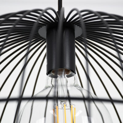 LEDTM® NEVIS 00681 Μοντέρνο Κρεμαστό Φωτιστικό Οροφής με Ντουί 1 x E27 AC 220-240V IP20 - Μαύρο & Μπεζ - Μ49 x Π49 x Υ34.5cm - Image 9