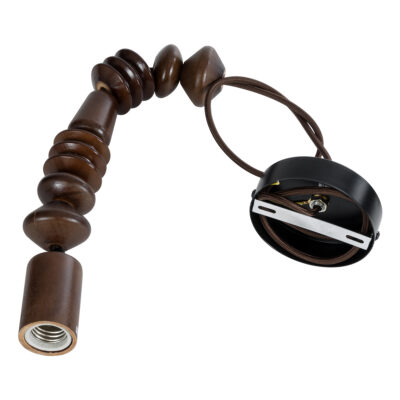 LEDTM® BEADS 00693 Vintage Κρεμαστό Φωτιστικό Ανάρτηση Μονόφωτο 1 x E27 IP20 Καφέ Ξύλο - Μ5 x Π5 x Y33cm - Image 4