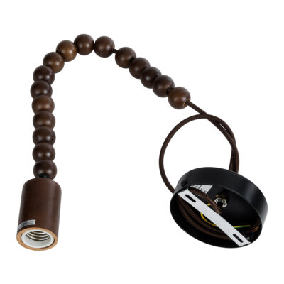 LEDTM® BEADS 00694 Vintage Κρεμαστό Φωτιστικό Ανάρτηση Μονόφωτο 1 x E27 IP20 Καφέ Ξύλο - Μ4 x Π4 x Υ47cm - Image 4