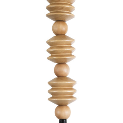 LEDTM® BEADS 00696 Vintage Κρεμαστό Φωτιστικό Ανάρτηση Μονόφωτο 1 x E27 IP20 Μπεζ Ξύλο - Μ5 x Π5 x Υ33cm - Image 3