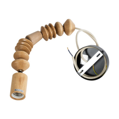 LEDTM® BEADS 00697 Vintage Κρεμαστό Φωτιστικό Ανάρτηση Μονόφωτο 1 x E27 IP20 Μπεζ Ξύλο - Μ5 x Π5 x Υ33cm - Image 4