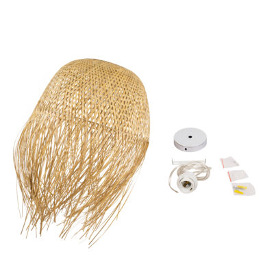 LEDTM® MANILA 00713 Boho Κρεμαστό Φωτιστικό Οροφής με Ντουί 1 x E27 AC 220-240V IP20 - Μπεζ - Μ50 x Π50 x Υ70cm - Image 9
