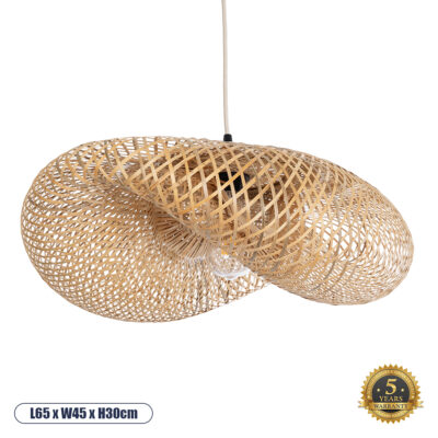 LEDTM® MEXICO 00719 Boho Κρεμαστό Φωτιστικό Οροφής με Ντουί 1 x E27 AC 220-240V IP20 - Μπεζ - Μ65 x Π46 x Y30cm