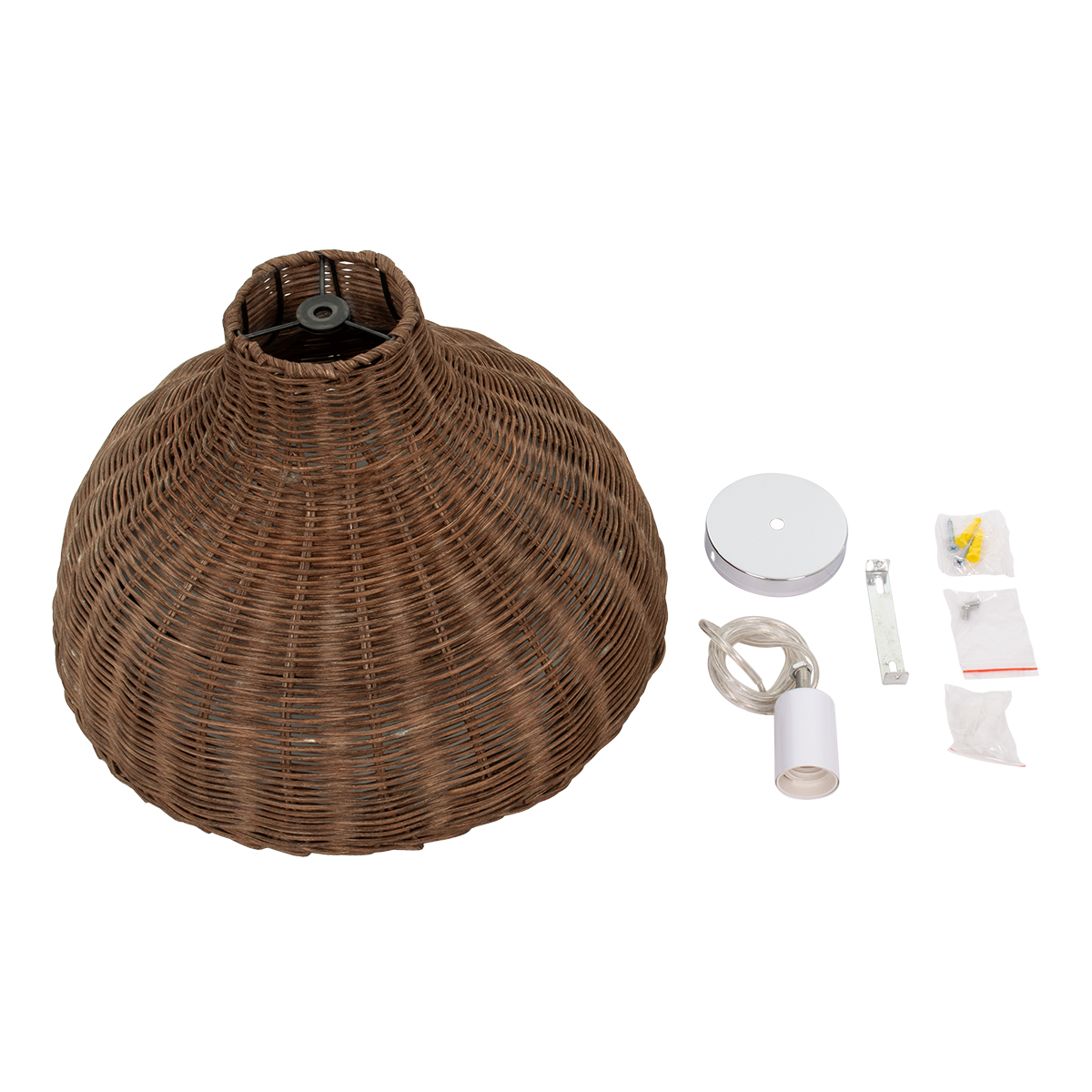 LEDTM® MAYOTTE 00725 Boho Κρεμαστό Φωτιστικό Οροφής με Ντουί 1 x E27 AC 220-240V IP20 - Καφέ - Μ40 x Π40 x Υ28cm - Image 9