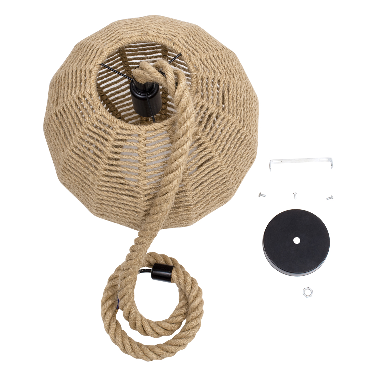 LEDTM® MANDALA 00731 Boho Κρεμαστό Φωτιστικό Οροφής με Ντουί 1 x E27 AC 220-240V IP20 - Μπεζ - Μ30 x Π30 x Y30cm - Image 11