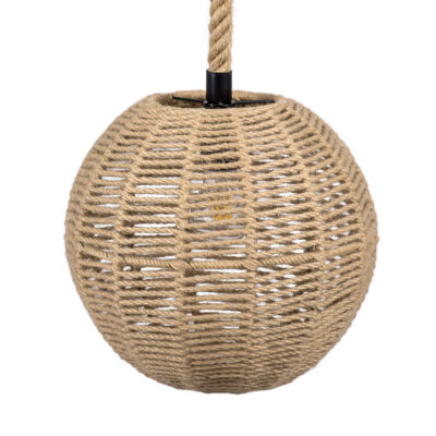 LEDTM® MANDALA 00731 Boho Κρεμαστό Φωτιστικό Πλέγμα Μονόφωτο 1 x E27 IP20 Μπεζ Σχοινί - Μ30 x Π30 x Y30cm - Image 8