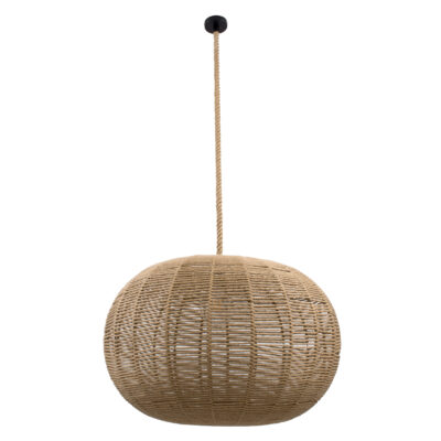 LEDTM® MANDALA 00732 Boho Κρεμαστό Φωτιστικό Πλέγμα Μονόφωτο 1 x E27 IP20 Μπεζ Σχοινί - Μ80 x Π80 x Υ60cm - Image 4