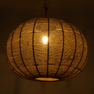 LEDTM® MANDALA 00732 Boho Κρεμαστό Φωτιστικό Πλέγμα Μονόφωτο 1 x E27 IP20 Μπεζ Σχοινί - Μ80 x Π80 x Υ60cm - Image 3