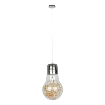 LEDTM® LAMP 00808 Μοντέρνο Κρεμαστό Φωτιστικό Οροφής με Ντουί 1 x E27 AC 220-240V IP20 - Διάφανο, Χρυσό & Ασημί - Μ30 x Π30 x Υ52cm - Image 4