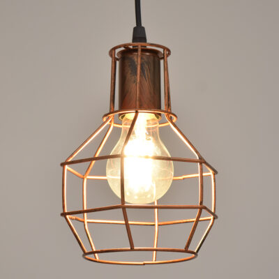 LEDTM® CAGE 00866 Vintage Κρεμαστό Φωτιστικό Οροφής με Ντουί 1 x E27 AC 220-240V IP20 - Χάλκινο - Μ15 x Π15 x Υ22cm - Image 3