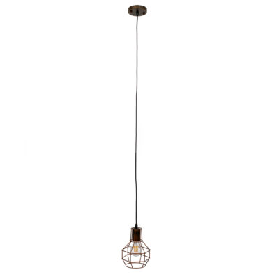 LEDTM® CAGE 00866 Vintage Κρεμαστό Φωτιστικό Οροφής με Ντουί 1 x E27 AC 220-240V IP20 - Χάλκινο - Μ15 x Π15 x Υ22cm - Image 4