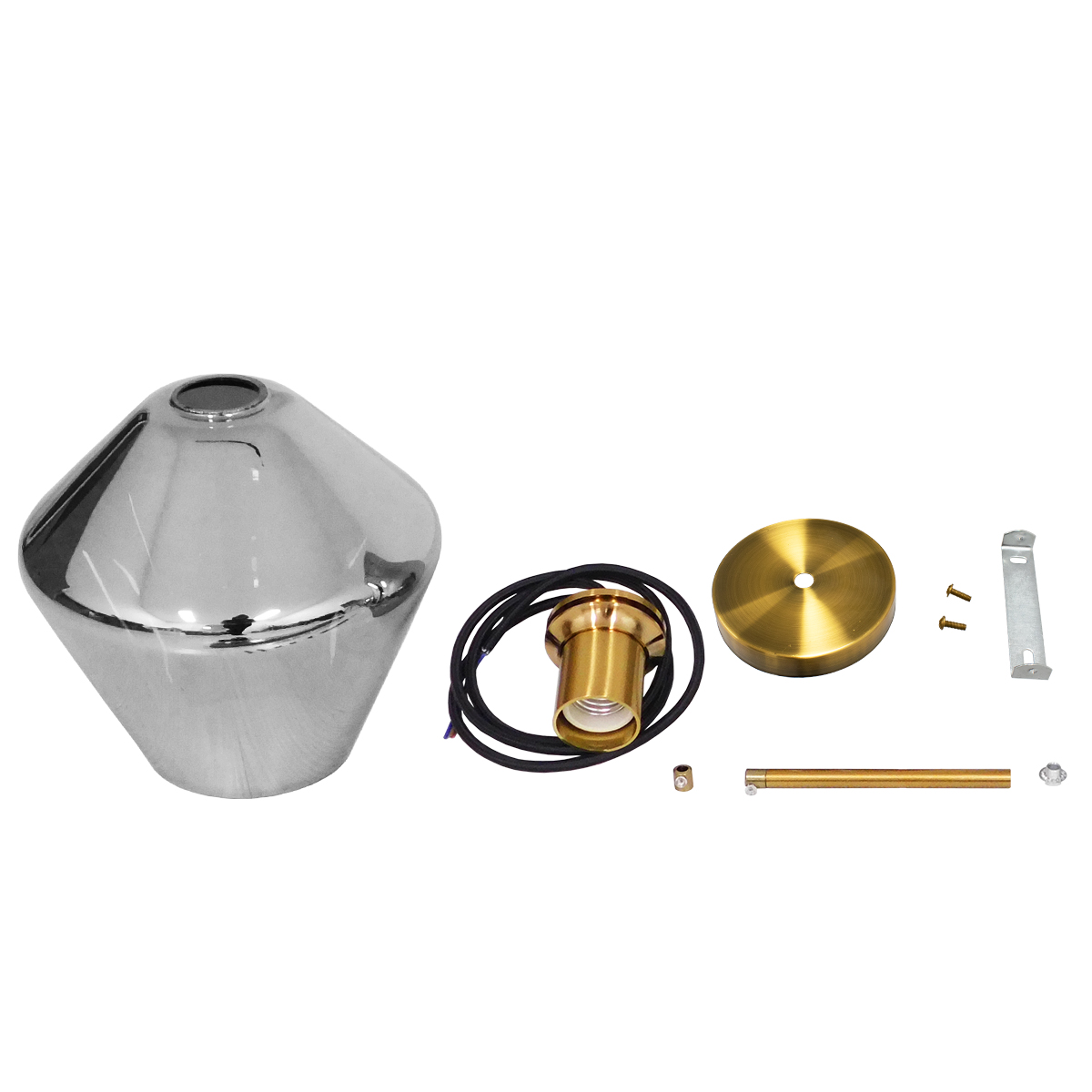 LEDTM® AMARIS 00872 Μοντέρνο Κρεμαστό Φωτιστικό Οροφής με Ντουί 1 x E27 AC 220-240V IP20 - Χρυσό Πλατίνα & Μαύρο Φιμέ - Μ22 x Π22 x Y22cm - Image 7