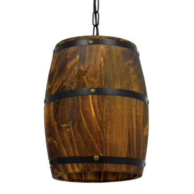 LEDTM® BARREL 00890 Vintage Κρεμαστό Φωτιστικό Οροφής με Ντουί 1 x E27 AC 220-240V IP20 - Kαφέ - Μ22 x Π22 x Υ29cm