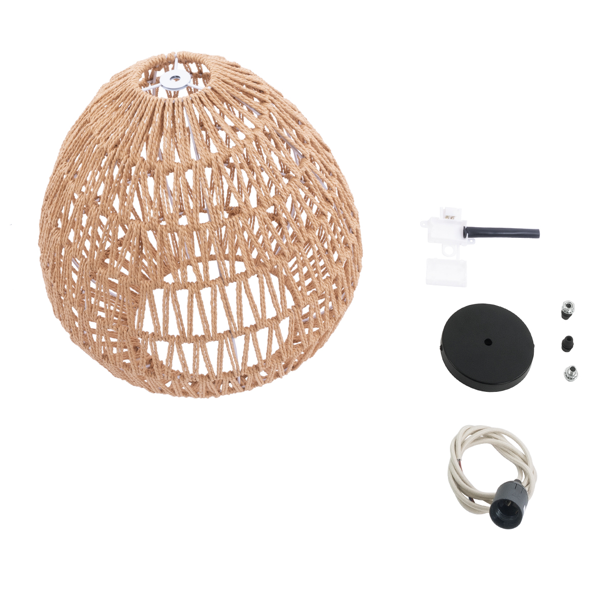 LEDTM® JJENSON 00911 Boho Κρεμαστό Φωτιστικό Οροφής με Ντουί 1 x E27 AC 220-240V IP20 - Μπεζ - Μ35 x Π35 x Υ35cm - Image 10