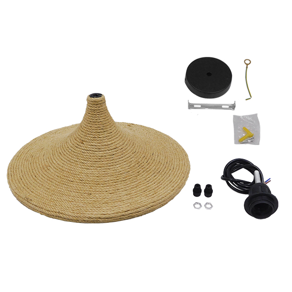 LEDTM® SHANGHAI ROPE 00917 Boho Κρεμαστό Φωτιστικό Οροφής με Ντουί 1 x E27 AC 220-240V IP20 - Μπεζ - Μ37 x Π37 x Υ20cm - Image 9