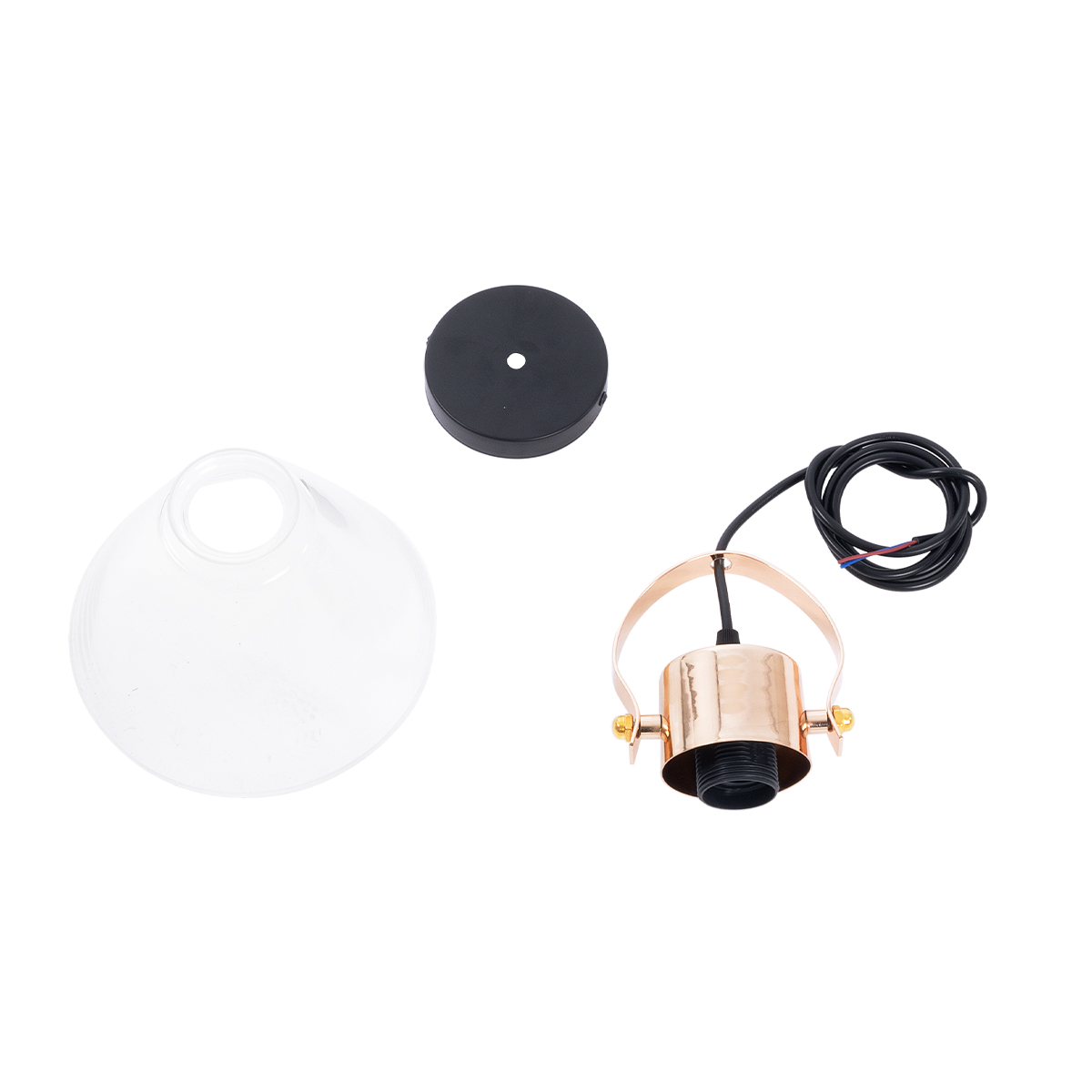 LEDTM® JAVER 00935 Vintage Κρεμαστό Φωτιστικό Οροφής με Ντουί 1 x E27 AC 220-240V IP20 - Διάφανο & Ροζ Χρυσό - Μ19 x Π19 x Υ25cm - Image 9