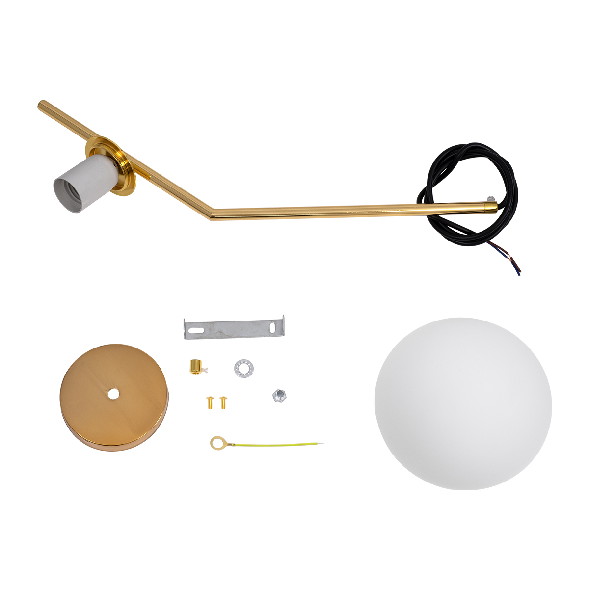 LEDTM® MONROE 00958 Μοντέρνο Κρεμαστό Φωτιστικό Οροφής με Ντουί 1 x E27 AC 220-240V IP20 - Χρυσό Πλατίνα & Λευκό - Μ15 x Π15 x Υ49cm - Image 11