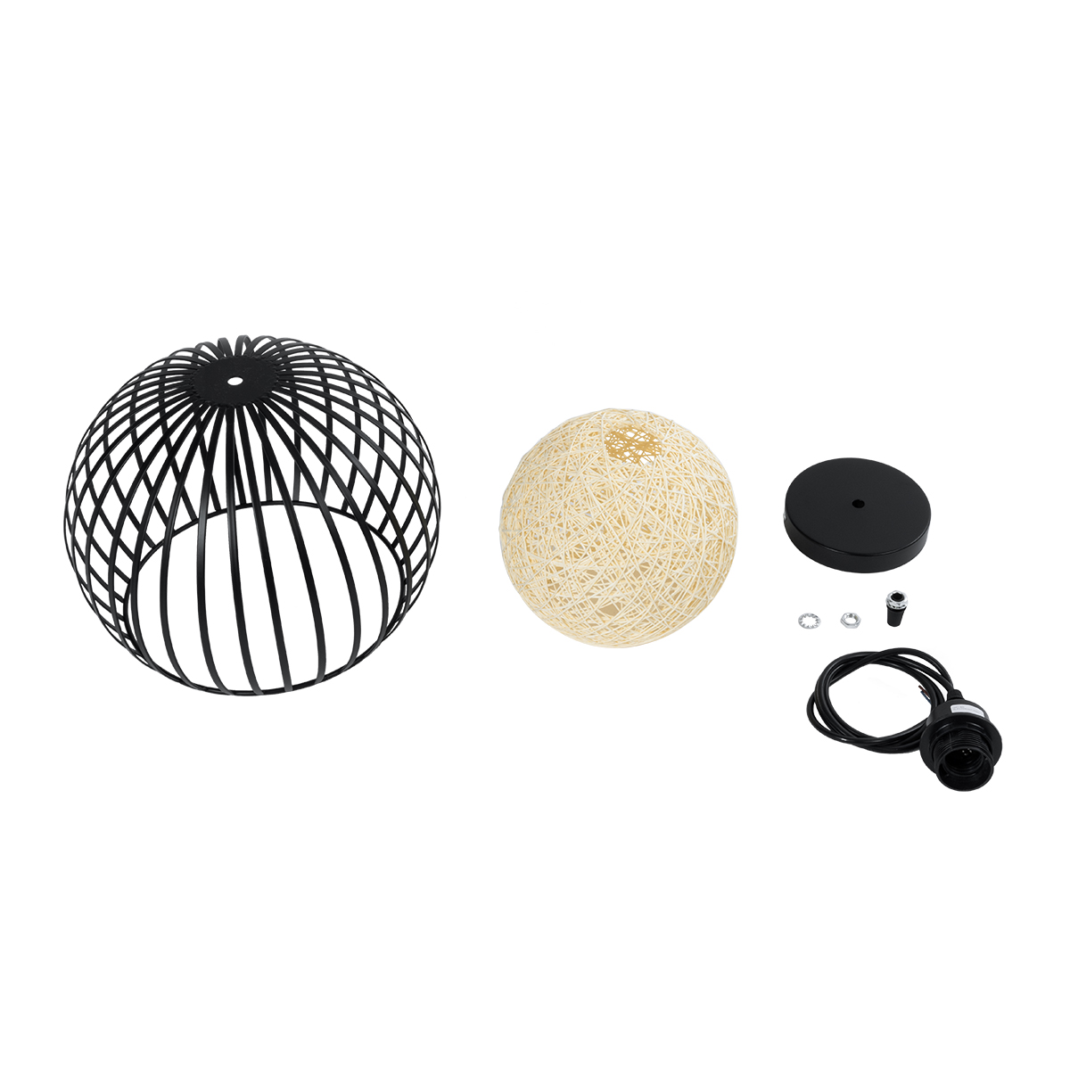 LEDTM® CARTER 00960 Μοντέρνο Κρεμαστό Φωτιστικό Οροφής με Ντουί 1 x E27 AC 220-240V IP20 - Μαύρο & Μπεζ - Μ28 x Π28 x Υ23cm - Image 10