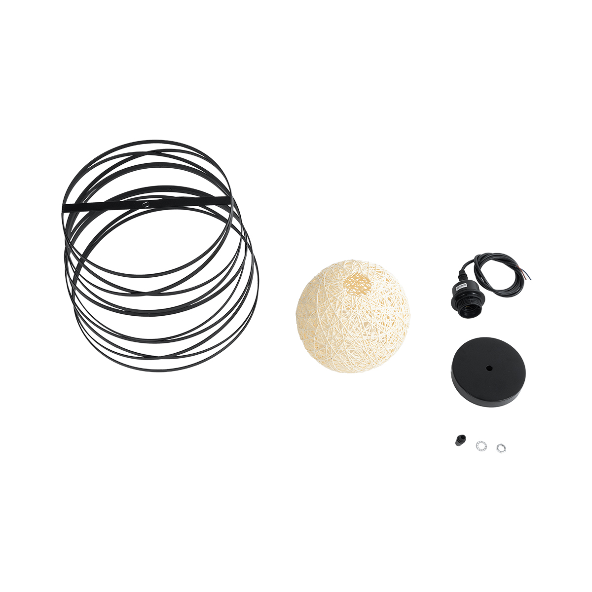 LEDTM® CARTER 00961 Μοντέρνο Κρεμαστό Φωτιστικό Οροφής με Ντουί 1 x E27 AC 220-240V IP20 - Μαύρο & Μπεζ - Μ32 x Π32 x Υ25cm - Image 10