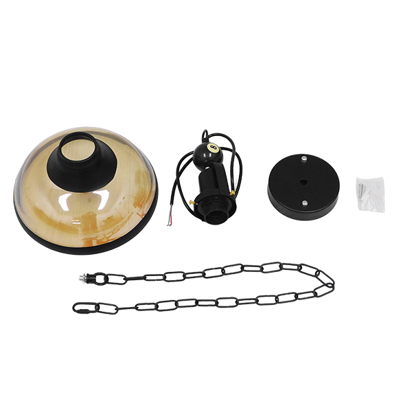 LEDTM® BILLIARD 00971 Vintage Κρεμαστό Φωτιστικό Οροφής με Ντουί 1 x E27 AC 220-240V IP20 - Mαύρο & Μελί - Μ25 x Π25 x Υ29cm - Image 9