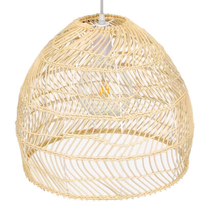 LEDTM® MALIBU 00973 Boho Κρεμαστό Φωτιστικό Οροφής με Ντουί 1 x E27 AC 220-240V IP20 - Μπεζ - Μ40 x Π40 x Υ35cm - Image 4