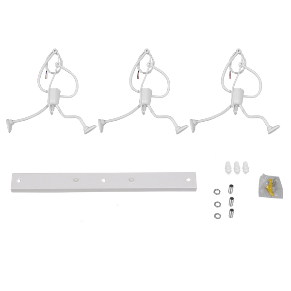 LEDTM® LITTLE MAN 00981 Μοντέρνο Κρεμαστό Φωτιστικό Οροφής με Ντουί 3 x E27 AC 220-240V IP20 - Λευκό - Μ70 x Π10 x Υ105cm - Image 7