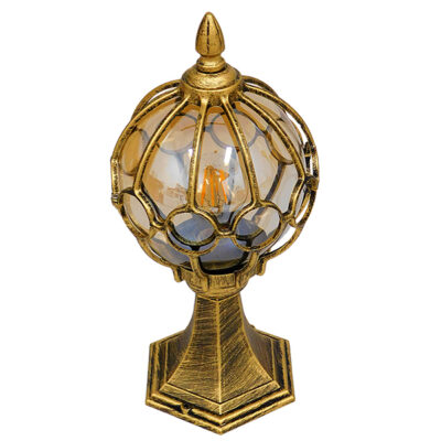 LEDTM® ETOILE 00986 Vintage Φωτιστικό Δαπέδου Μονόφωτο 1 x E27 Μπρονζέ Χρυσό Μεταλλικό Πλέγμα με Μελί Γυάλινη Μπάλα D18 x H38cm - Image 4