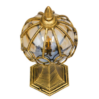 LEDTM® ETOILE 00986 Vintage Φωτιστικό Δαπέδου Μονόφωτο 1 x E27 Μπρονζέ Χρυσό Μεταλλικό Πλέγμα με Μελί Γυάλινη Μπάλα D18 x H38cm - Image 5
