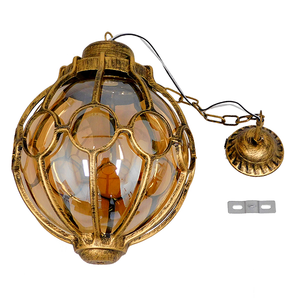 LEDTM® ETOILE 00987 Vintage Κρεμαστό Φωτιστικό Οροφής με Ντουί 1 x E27 AC 220-240V IP20 - Μπρούτζινο Εφέ Σκουριάς & Μελί - Μ28 x Π28 x Y38cm - Image 8