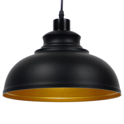 LEDTM® ANDY 01000 Μοντέρνο Κρεμαστό Φωτιστικό Οροφής με Ντουί 1 x E27 AC 220-240V IP20 - Μαύρο & Χρυσό - Μ35 x Π35 x Υ28cm