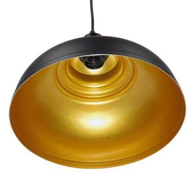 LEDTM® ANDY 01000 Μοντέρνο Κρεμαστό Φωτιστικό Οροφής με Ντουί 1 x E27 AC 220-240V IP20 - Μαύρο & Χρυσό - Μ35 x Π35 x Υ28cm - Image 3