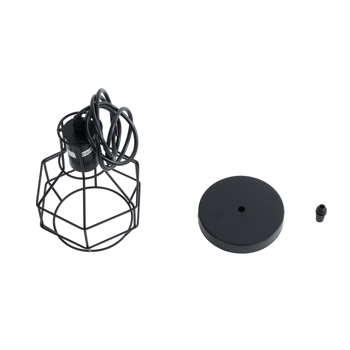 LEDTM® CAGE 01017 Vintage Κρεμαστό Φωτιστικό Οροφής με Ντουί 1 x E27 AC 220-240V IP20 - Μαύρο - Μ15 x Π15 x Υ20cm - Image 10