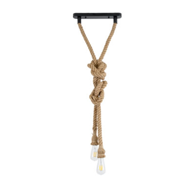 Alternative view of LEDTM® ROPE 01019 Boho Κρεμαστό Φωτιστικό Οροφής με Ντουί 2 x E27 AC 220-240V IP20 - Μπεζ - Μ38 x Π3.5 x Υ200cm