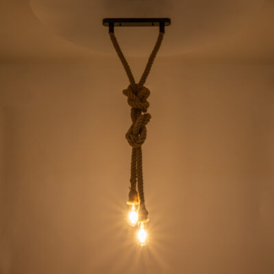 Alternative view of LEDTM® ROPE 01019 Boho Κρεμαστό Φωτιστικό Οροφής με Ντουί 2 x E27 AC 220-240V IP20 - Μπεζ - Μ38 x Π3.5 x Υ200cm