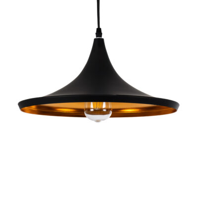 LEDTM® SHANGHAI 01025-B Μοντέρνο Κρεμαστό Φωτιστικό Οροφής με Ντουί 1 x E27 AC 220-240V IP20 - Μαύρο & Χρυσό - Μ37 x Π37 x Υ20cm