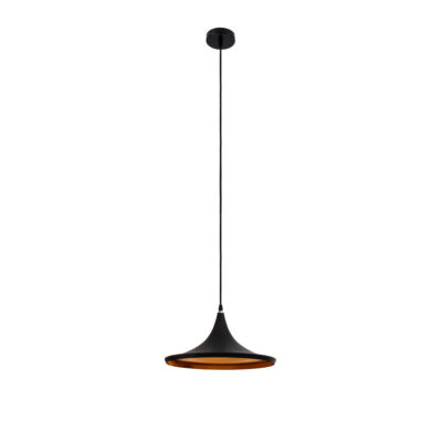 LEDTM® SHANGHAI 01025-B Μοντέρνο Κρεμαστό Φωτιστικό Οροφής με Ντουί 1 x E27 AC 220-240V IP20 - Μαύρο & Χρυσό - Μ37 x Π37 x Υ20cm - Image 4