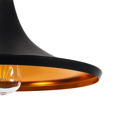 LEDTM® SHANGHAI 01025-B Μοντέρνο Κρεμαστό Φωτιστικό Οροφής με Ντουί 1 x E27 AC 220-240V IP20 - Μαύρο & Χρυσό - Μ37 x Π37 x Υ20cm - Image 9