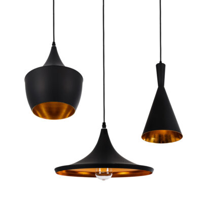 LEDTM® SHANGHAI 01025 Μοντέρνο Κρεμαστό Φωτιστικό Οροφής με Ντουί 3 x E27 AC 220-240V IP20 - Μαύρο & Χρυσό - Μ79.5 x Π79.5 x Υ38cm - Σετ 3 Τεμαχίων - Image 9