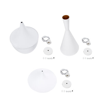 LEDTM® SHANGHAI 01026 Μοντέρνο Κρεμαστό Φωτιστικό Οροφής με Ντουί 3 x E27 AC 220-240V IP20 - Λευκό & Χρυσό - Μ79.5 x Π79.5 x Υ38cm - Σετ 3 Τεμαχίων - Image 15