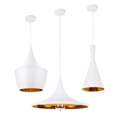 LEDTM® SHANGHAI 01026 Μοντέρνο Κρεμαστό Φωτιστικό Οροφής με Ντουί 3 x E27 AC 220-240V IP20 - Λευκό & Χρυσό - Μ79.5 x Π79.5 x Υ38cm - Σετ 3 Τεμαχίων - Image 6