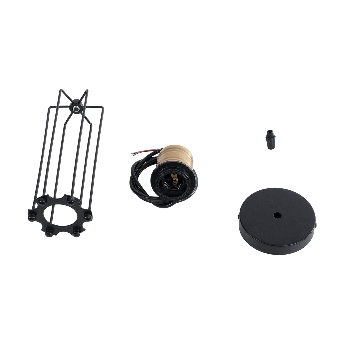 LEDTM® KLECE 01057 Vintage Κρεμαστό Φωτιστικό Οροφής με Ντουί 1 x E27 AC 220-240V IP20 - Μαύρο & Χρυσό - Μ8 x Π8 x Υ28cm - Image 11